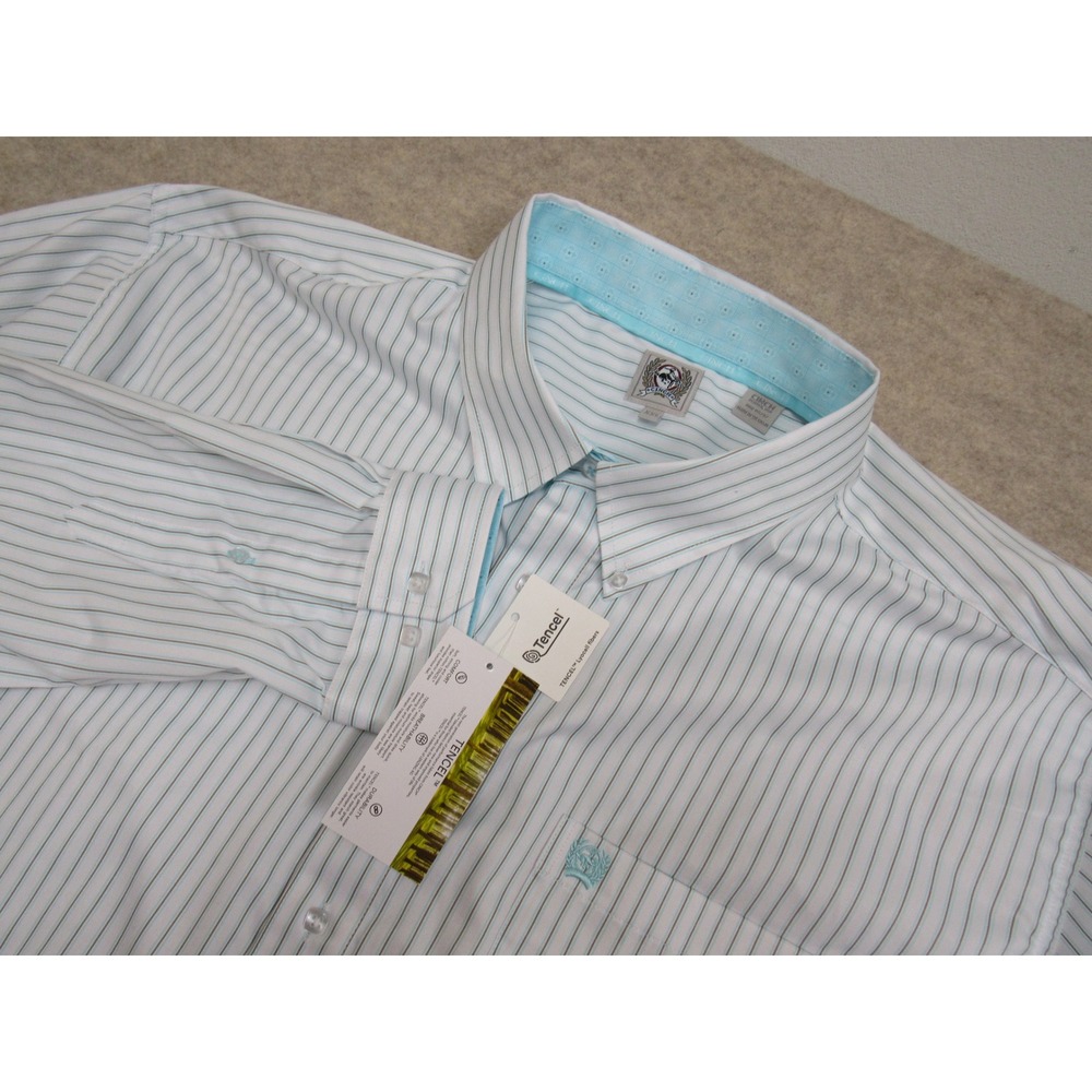 Cinch Mens XXL Striped Western Button Down Shirt Long Sleeve Tencel MTW1106061